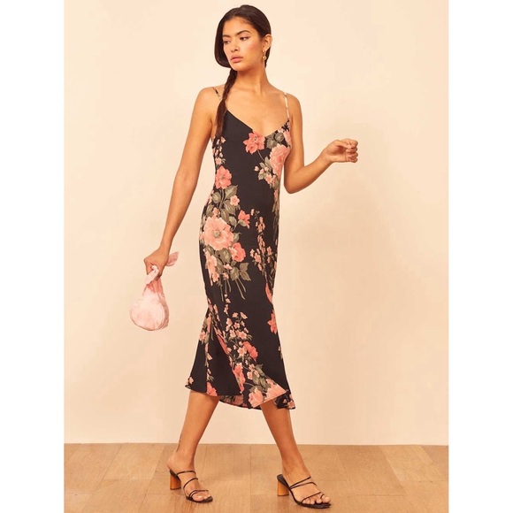 Reformation Nella Midi Dress Sz 2 - Picture 3 of 10